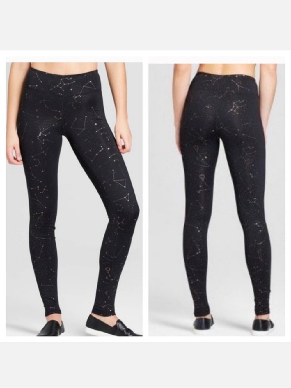 JoyLab Black Constellation Workout  High-Waist Leggings Sz M Stars Rose Gold
